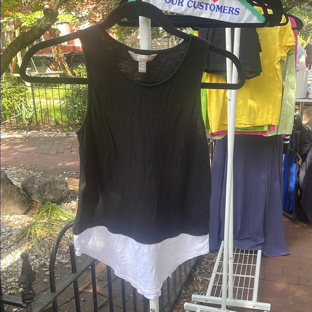 Banana Republic Layered Black and White Tank Top